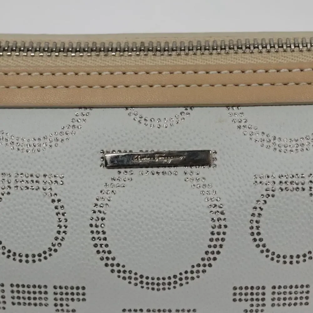Salvatore Ferragamo Coated Canvas Accessory Pouch Gray